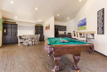 Billiards table in clubhouse